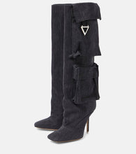 The Attico Sienna denim knee-high boots