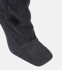 The Attico Sienna denim knee-high boots