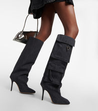 The Attico Sienna denim knee-high boots