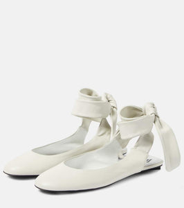 The Attico Bridal Cloe leather slingback flats