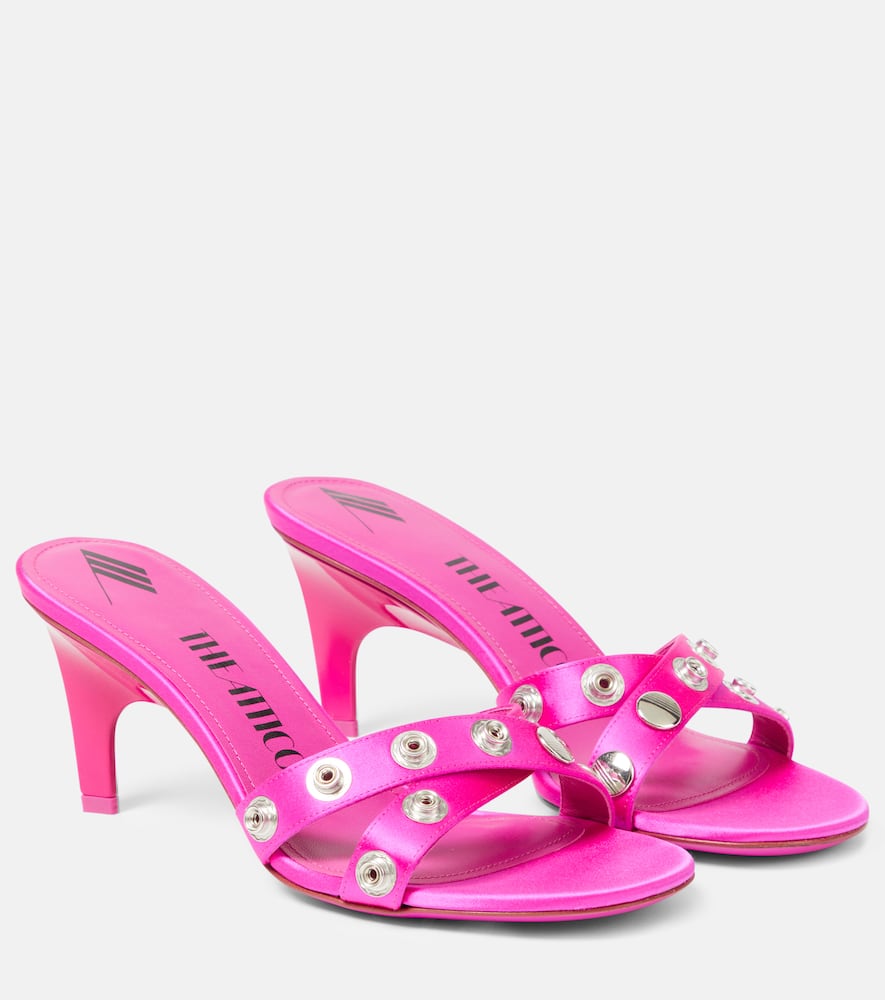The Attico Cosmo 60 studded satin sandals