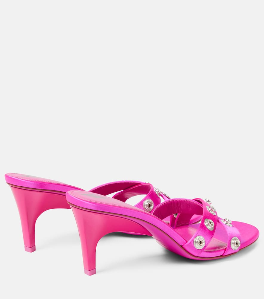 The Attico Cosmo 60 studded satin sandals