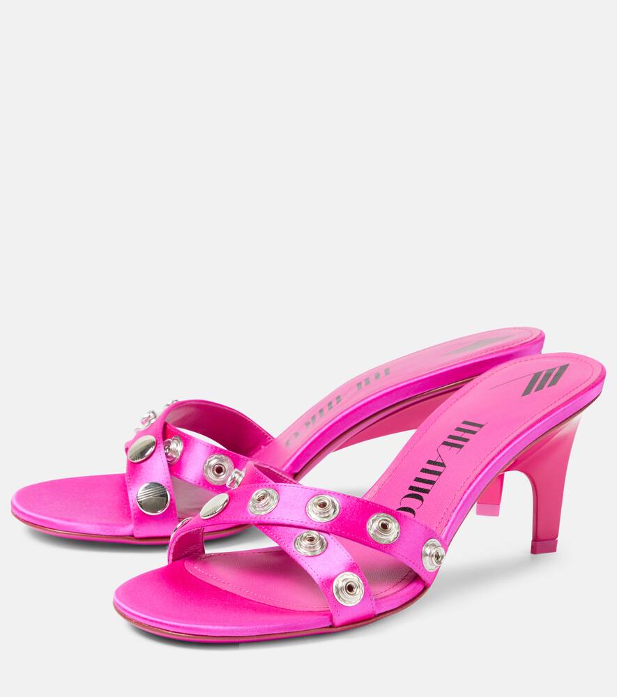 The Attico Cosmo 60 studded satin sandals