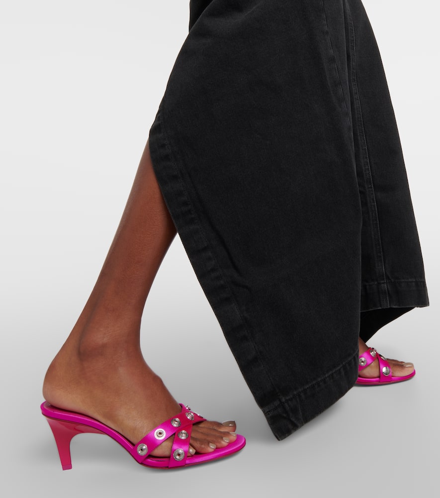 The Attico Cosmo 60 studded satin sandals