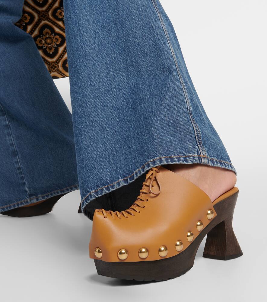 Etro 50 leather platform clogs