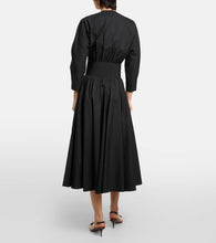 Alaia Leather-trimmed cotton midi dress