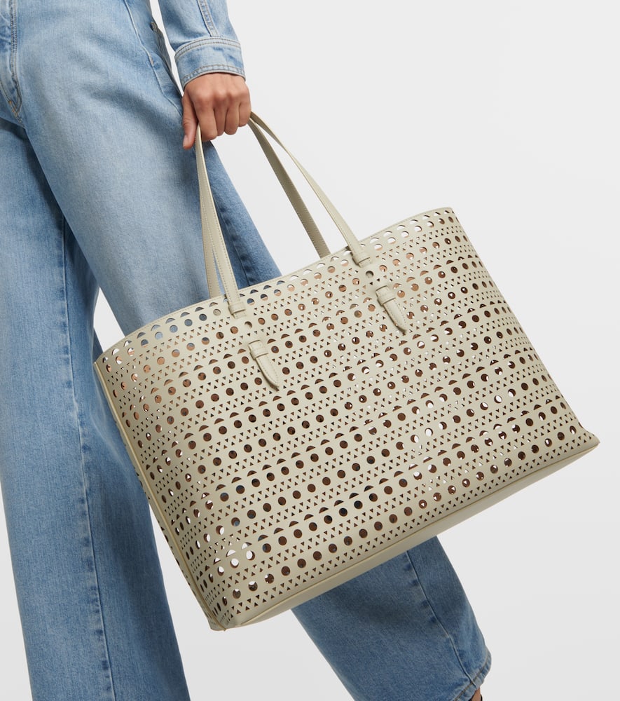 Alaia Mina 44 Vienne Wave leather tote bag