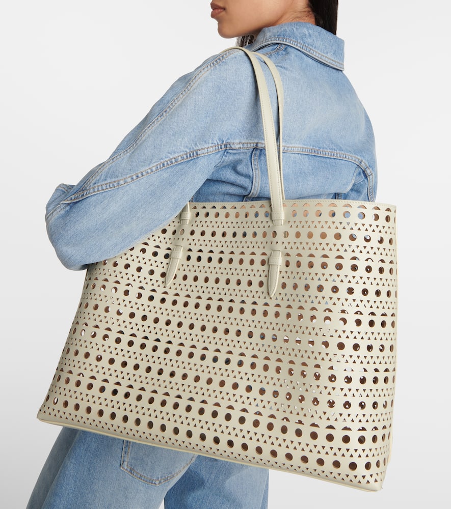 Alaia Mina 44 Vienne Wave leather tote bag
