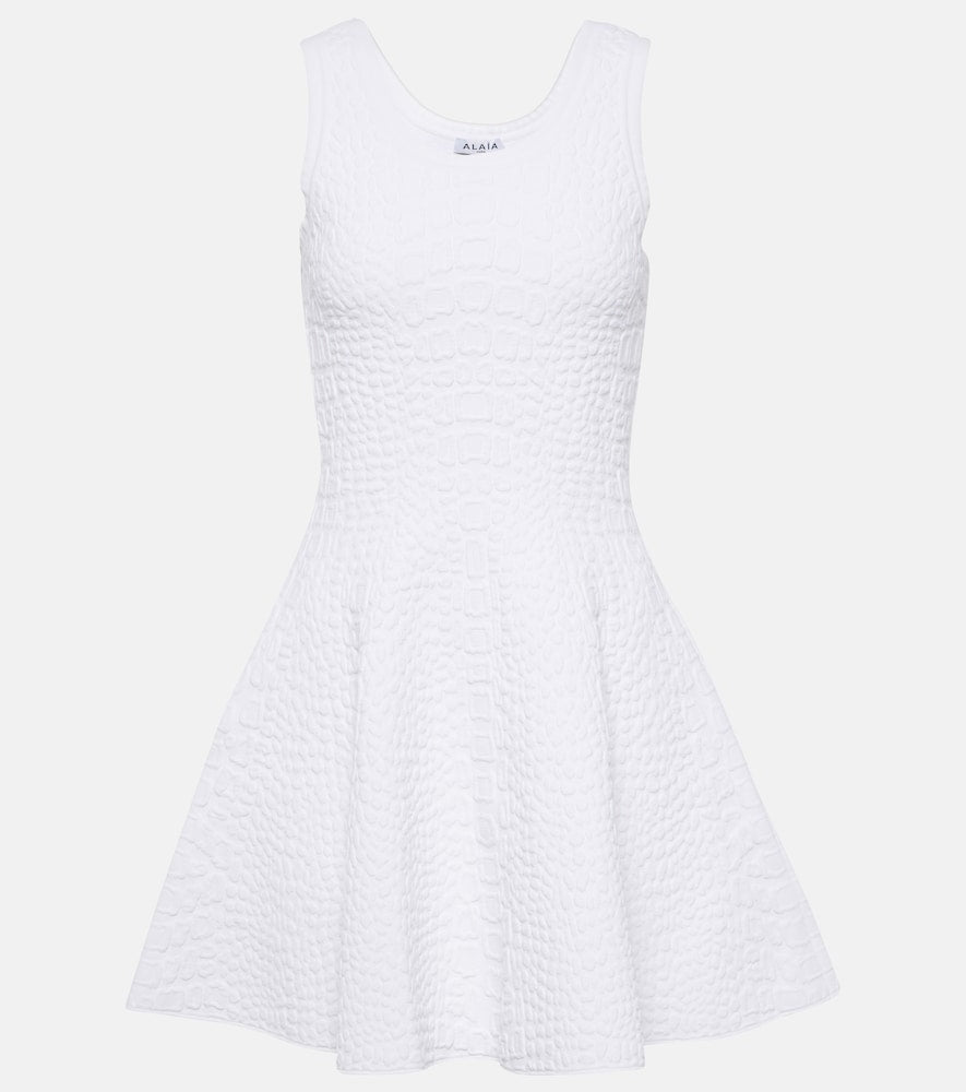 Alaia Croc-effect knitted minidress. Alaia 鳄鱼纹针织迷你连衣裙