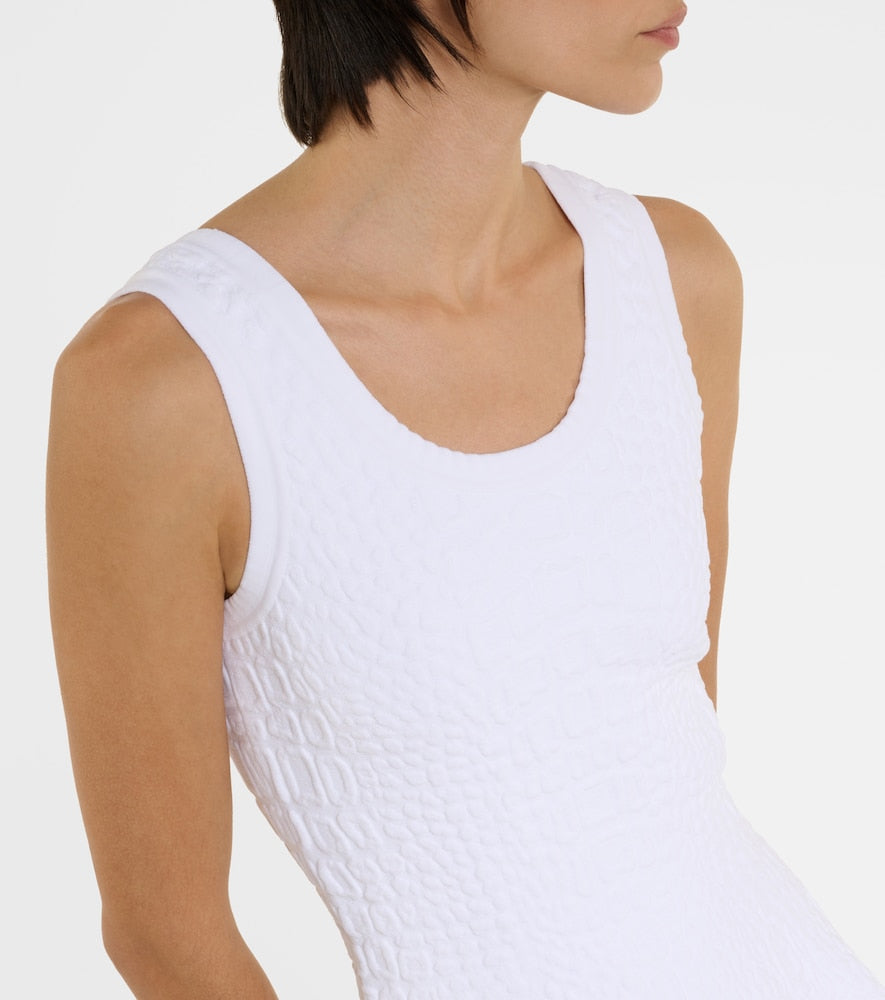 Alaia Croc-effect knitted minidress