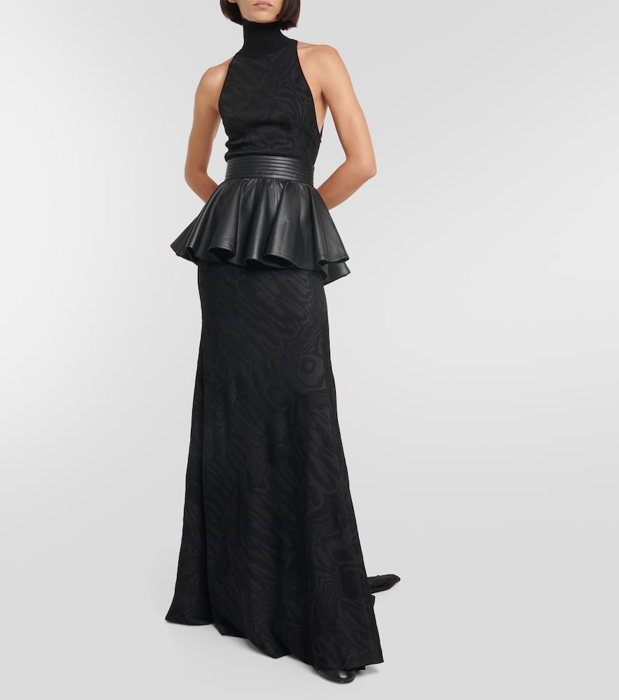 Alaia Patterned turtleneck gown