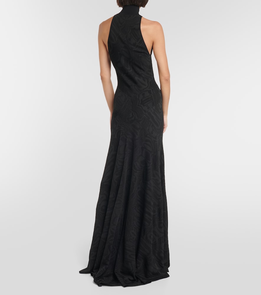 Alaia Patterned turtleneck gown