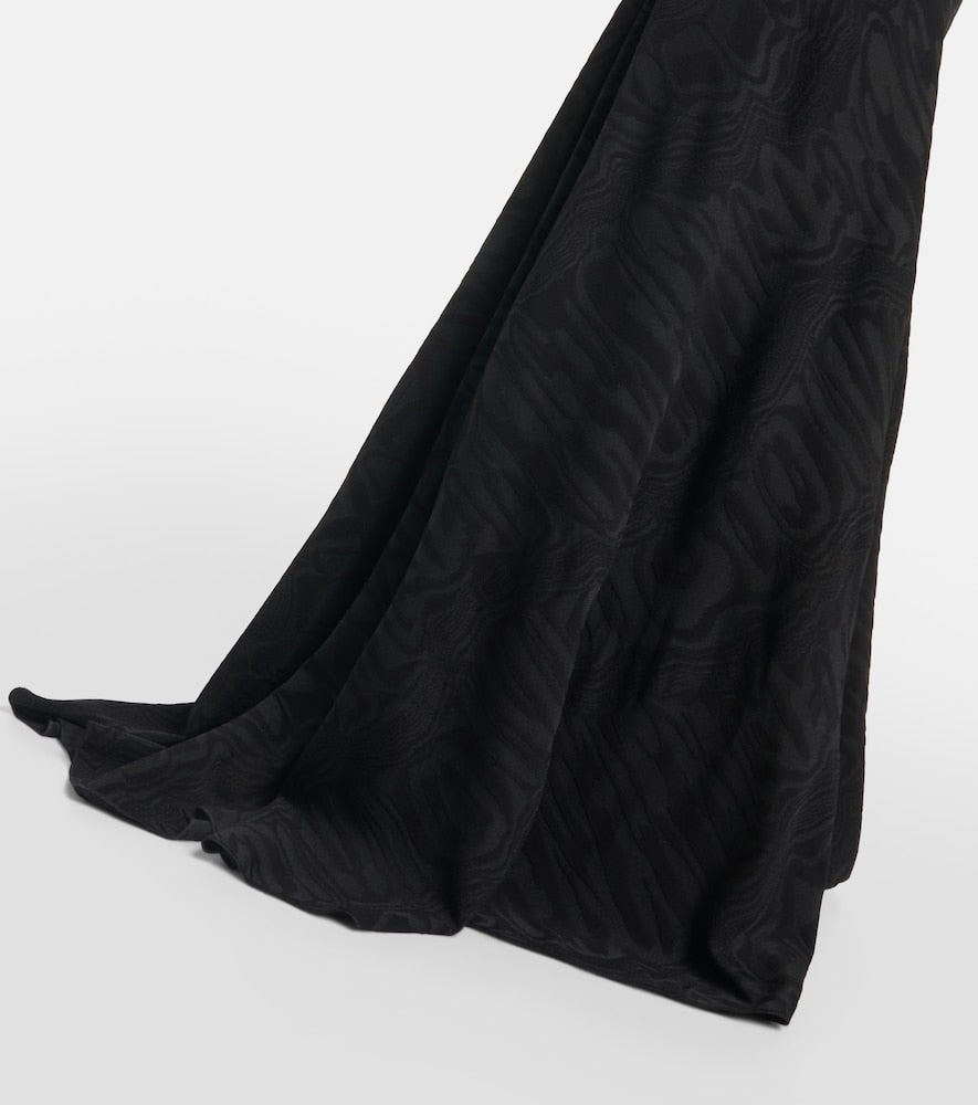 Alaia Patterned turtleneck gown