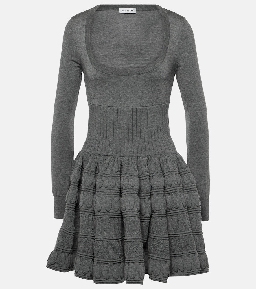 Alaia Wool-blend minidress. Alaia羊毛混纺迷你连衣裙