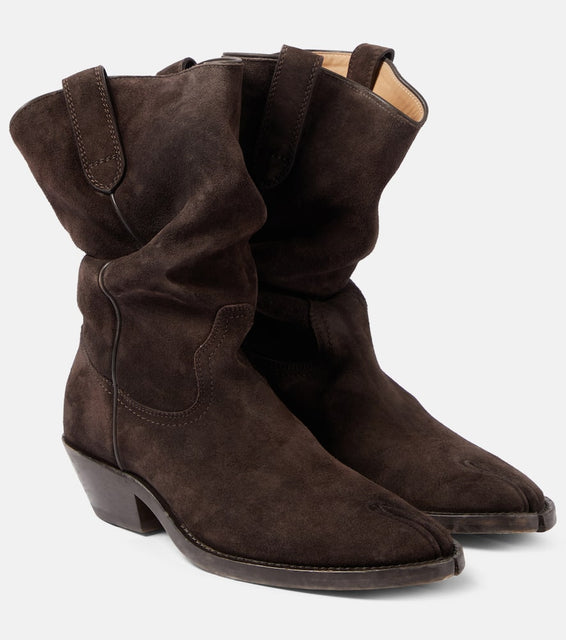 Maison Margiela Tabi suede cowboy boots