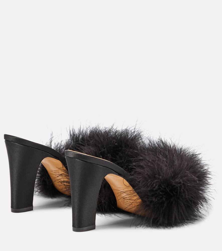 Maison Margiela Feather-embellished mules