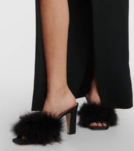 Maison Margiela Feather-embellished mules