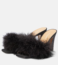 Maison Margiela Feather-embellished mules