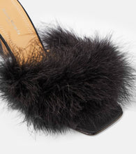 Maison Margiela Feather-embellished mules