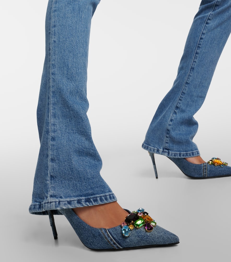 Dolce&Gabbana Crystal-embellished denim pumps