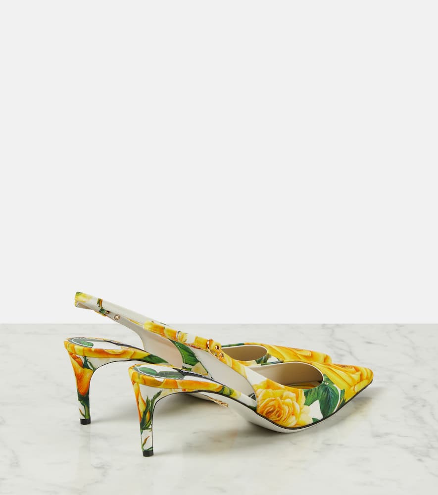 Dolce&Gabbana Floral canvas slingback pumps