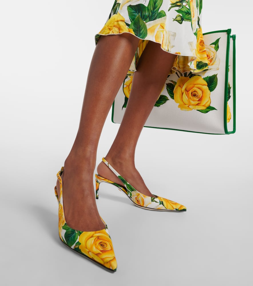 Dolce&Gabbana Floral canvas slingback pumps