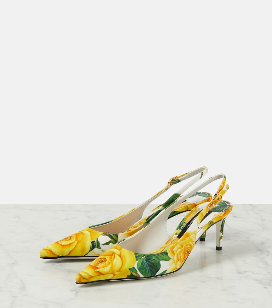 Dolce&Gabbana Floral canvas slingback pumps