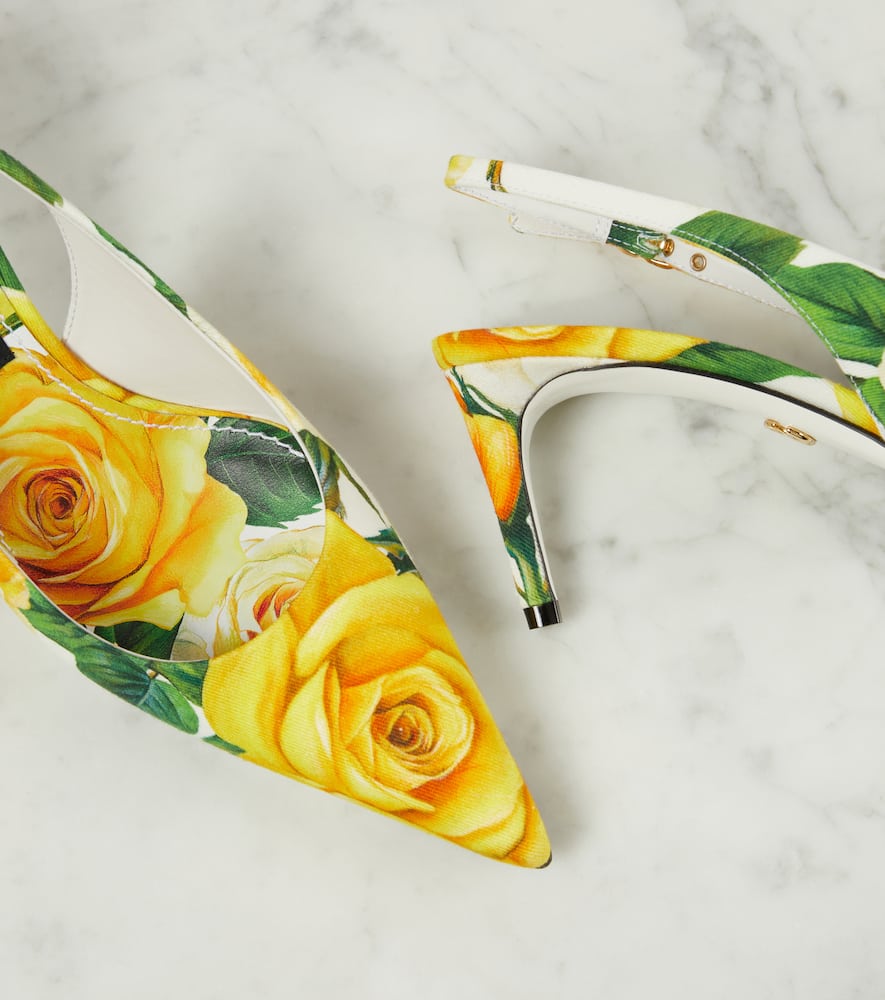 Dolce&Gabbana Floral canvas slingback pumps