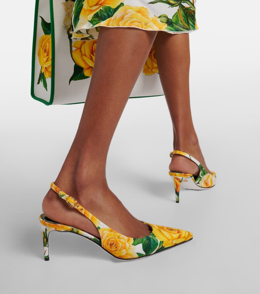 Dolce&Gabbana Floral canvas slingback pumps