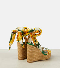 Dolce&Gabbana Floral satin wedge espadrilles