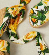 Dolce&Gabbana Floral satin wedge espadrilles