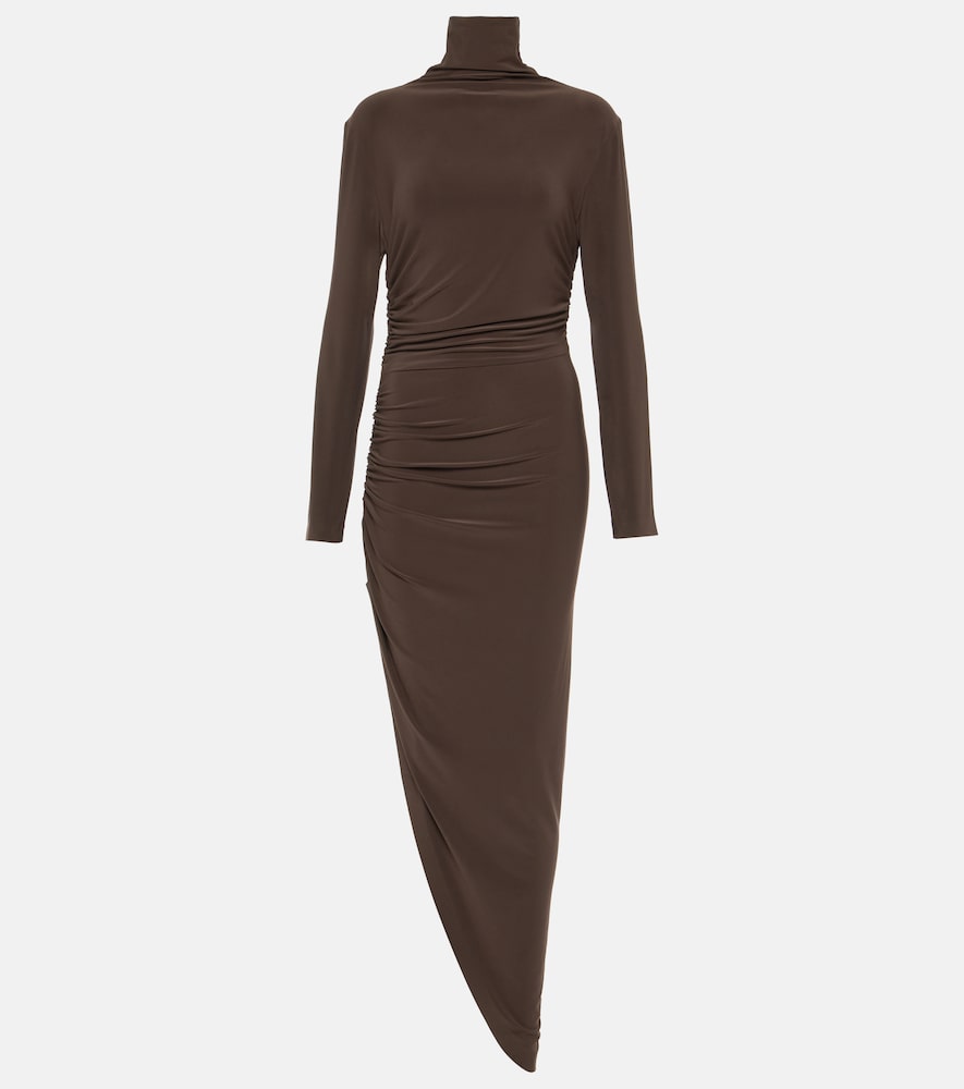 Norma Kamali Asymmetric turtleneck midi dress. Norma Kamali 不对称高领中长连衣裙