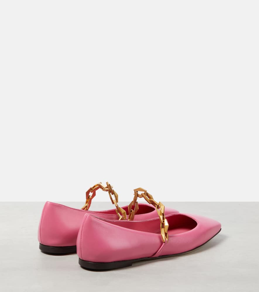 Jimmy Choo Diamond Tilda leather ballet flats