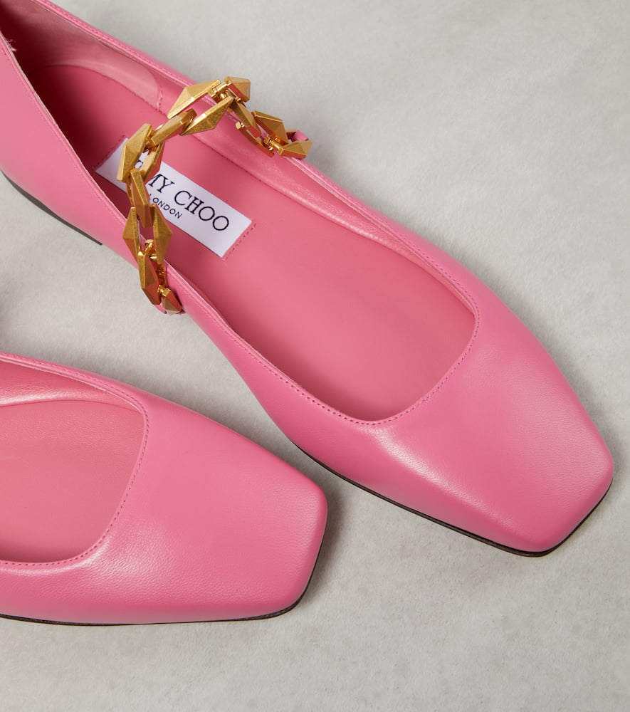 Jimmy Choo Diamond Tilda leather ballet flats