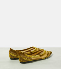 Jimmy Choo Love velvet-trimmed ballet flats