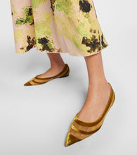 Jimmy Choo Love velvet-trimmed ballet flats