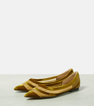Jimmy Choo Love velvet-trimmed ballet flats