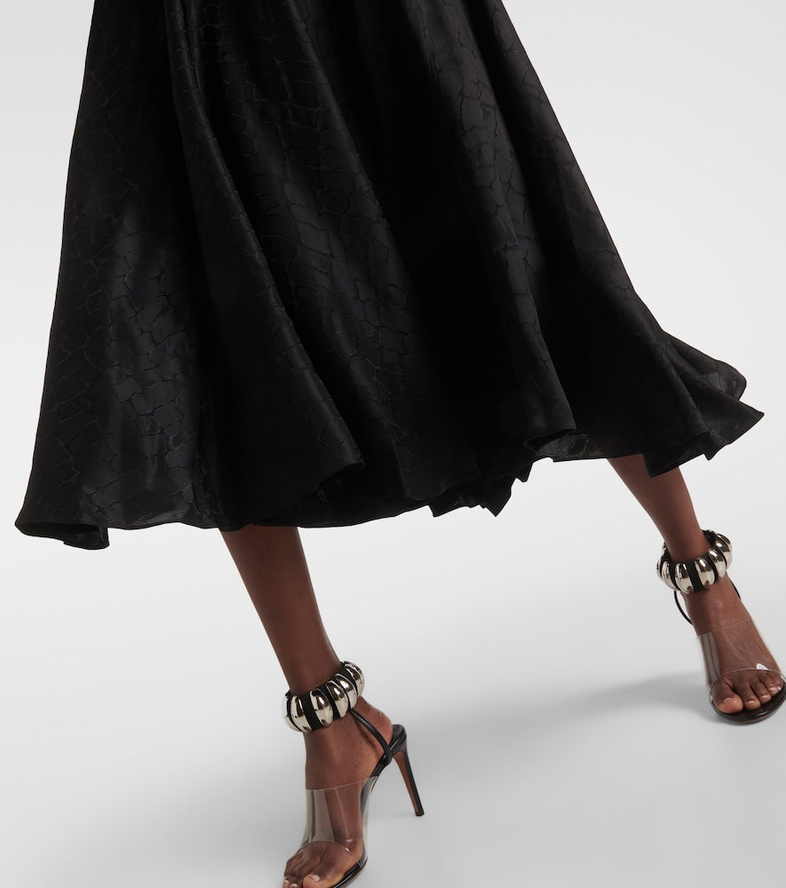 Alaia Tie-neck silk-blend midi dress