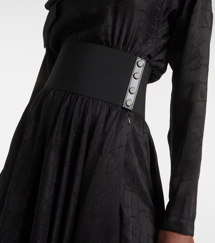 Alaia Tie-neck silk-blend midi dress