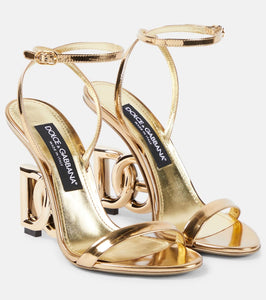 Dolce&Gabbana DG mirrored leather sandals