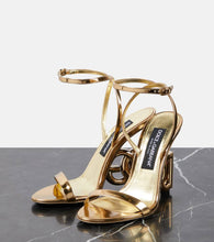 Dolce&Gabbana DG mirrored leather sandals