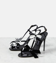 Dolce&Gabbana Floral-appliqu√É¬© patent leather sandals