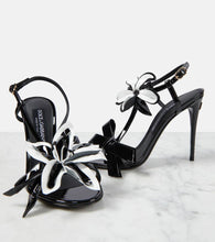Dolce&Gabbana Floral-appliqu√É¬© patent leather sandals