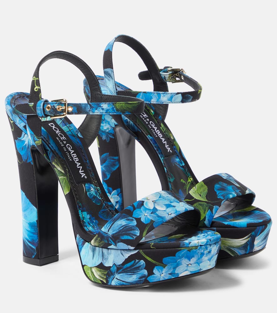 Dolce&Gabbana Floral satin platform sandals