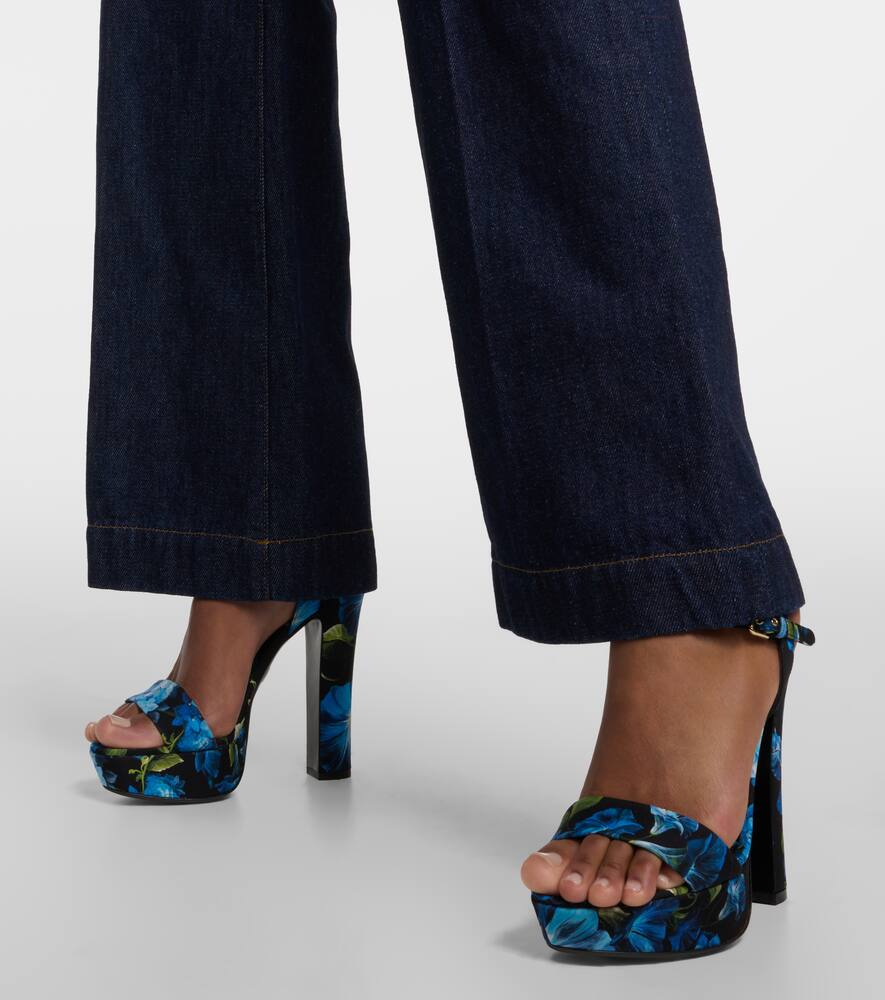 Dolce&Gabbana Floral satin platform sandals