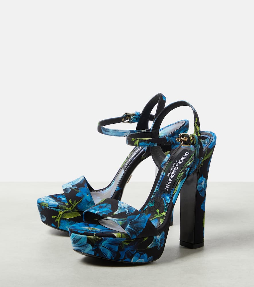 Dolce&Gabbana Floral satin platform sandals