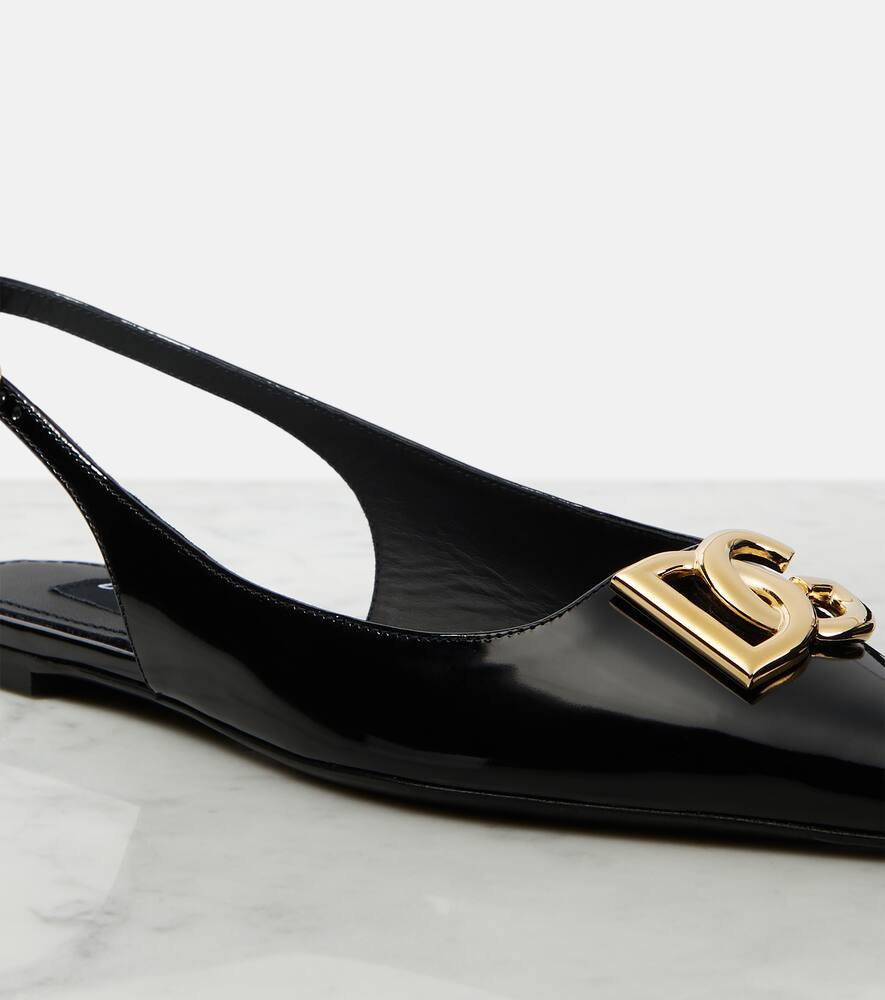 Dolce&Gabbana DG patent leather slingback flats