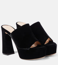 Gianvito Rossi Holly velvet platform mules