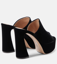 Gianvito Rossi Holly velvet platform mules