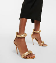 Gianvito Rossi Bijoux Crystal metallic leather sandals